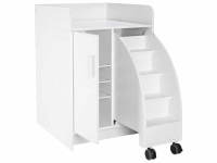 Wickelkommode Kazeo - Breite: 70 cm - 3 Regalböden, 1 Tür und 1 Trittleiter – Bild 2