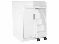 Wickelkommode Kazeo - Breite: 70 cm - 3 Regalböden, 1 Tür und 1 Trittleiter – Bild 5