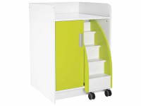 Wickelkommode Kazeo - Breite: 70 cm - 3 Regalböden, 1 Tür und 1 Trittleiter – Bild 6