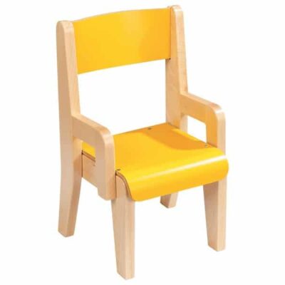 Kindergarten-Stuhl aus Holz mit Lehne