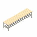 Garderobenbank Robust – mit Holzleisten – freistehend – Tiefe: 35 cm - Garderobenbank Robust mit Holzleisten freistehend