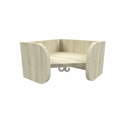 Garderobenablage Klassiker Innenecke - ein Fach, oben offen, Dreifachhaken