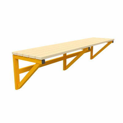 Garderobenbank Robust – mit Holzleisten – wandmontiert – Tiefe: 35 cm