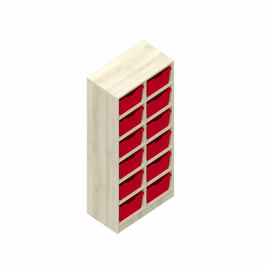 regal12boxen Garderobenregal – 12 offene Fächer mit 12 Kunststoffboxen - regal12boxen
