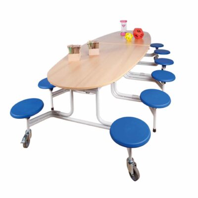 Spaceflex® 2.0 oval mit melaminbeschichteter Spanplatte – 12 Sitze