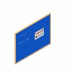 Wandtafel blau mit Holzrahmen - tafel holz blau