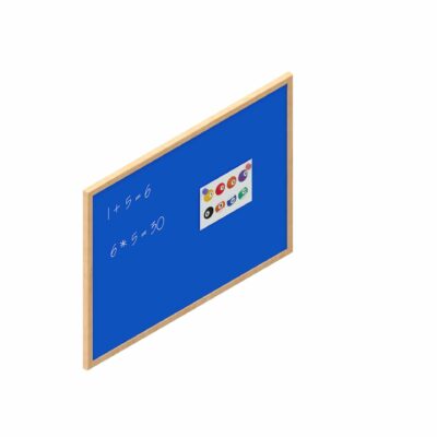 Wandtafel blau mit Holzrahmen