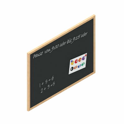 Wandtafel schwarz mit Holzrahmen