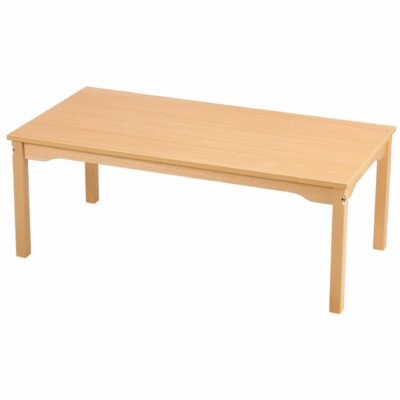 Tisch rechteckig 120x80 cm - mit abwaschbarer Platte mit Beinen aus Holz