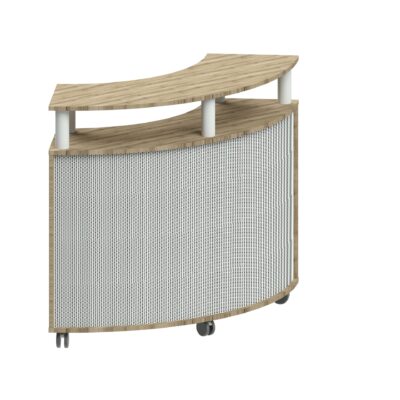 Empfangstresen Marlow - Rückwand im Außenradius, Lochblech außen