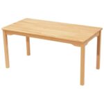 Tisch rechteckig 120×60 cm – aus 100% massiver Buche – Beine aus Holz - 120x60natur