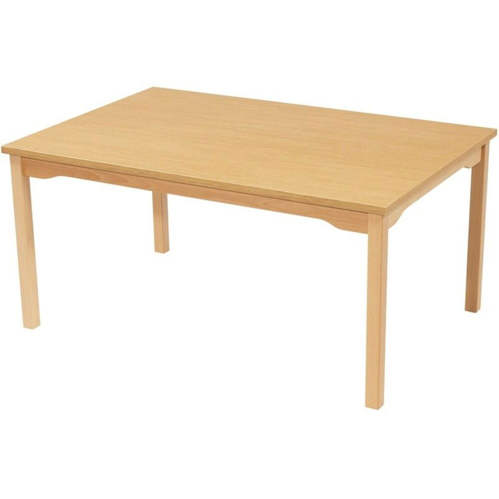 Tisch rechteckig 120x80 cm - mit geräuscharmer Platte mit Beinen aus Holz