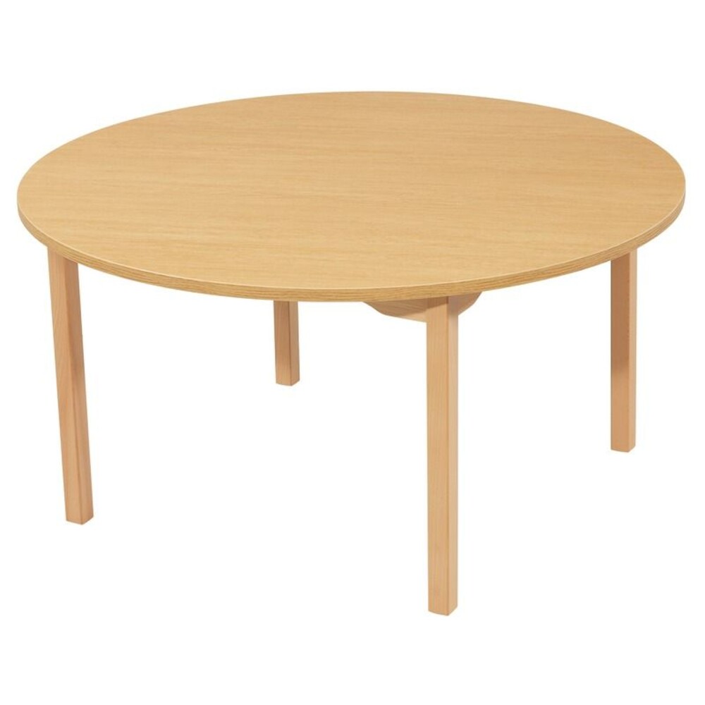 Tisch rund Ø 120 cm - mit geräuscharmer Platte mit Beinen aus Holz