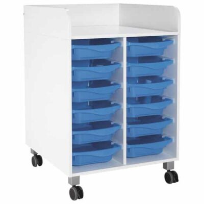 Wickelkommode Kazeo - Breite: 70 cm - 12 Behälter mit Stopperschienen und Rollen