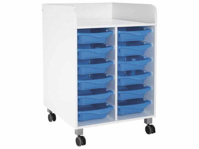 Wickelkommode Kazeo – Breite: 70 cm – 12 Behälter mit Stopperschienen und Rollen