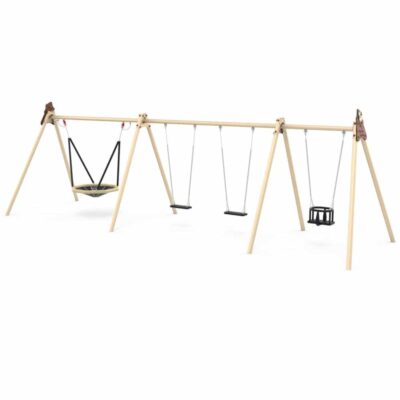 LEDON Schaukelkombination mit 2 Sicherheitssitzen, 1 Babysitz und 1 Vogelnest