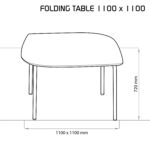 Génito Space Tisch - Space Bord 1100 high produkttegning
