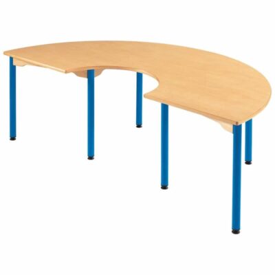 Hufeisentisch - mit beschichteter Tischplatte mit Beinen aus Metall