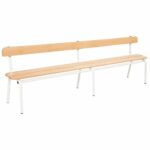 Metall- und Holzbank mit Rückenlehne (3 Latten – 200×32 cm) - sitbank mit lehne 200cm
