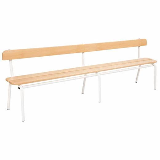 sitbank-mit-lehne-200cm Metall- und Holzbank mit Rückenlehne (3 Latten – 200×32 cm) - sitbank mit lehne 200cm