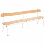 Metall- und Holzbank mit Rückenlehne (5 Latten – 160×41 cm) - sitzbank 160cm
