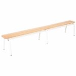 Metall- und Holzbank ohne Rückenlehne – (3 Latten – 200×41 cm) - sitzbank 200cm ohne lehne