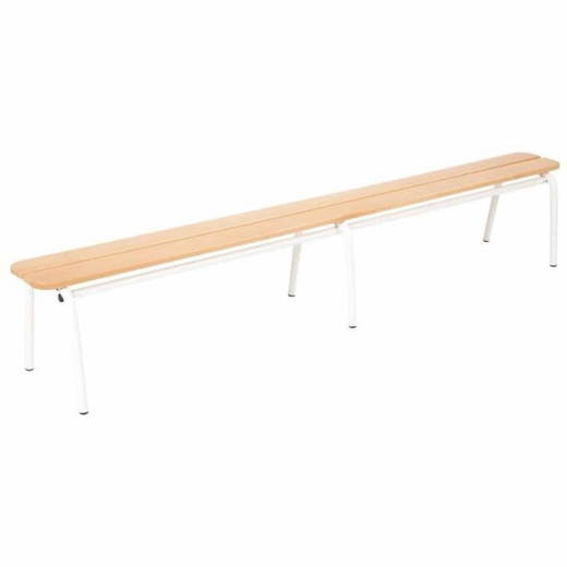 sitzbank-200cm-ohne-lehne Metall- und Holzbank ohne Rückenlehne – (3 Latten – 200×41 cm) - sitzbank 200cm ohne lehne