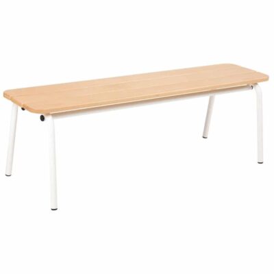 Metall- und Holzbank ohne Rückenlehne (3 Latten - 120x41 cm)