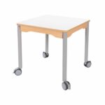 Tisch quadratisch 60×60 cm – mit Metallbeinen und Rädern - tisch 60×60 metallräder