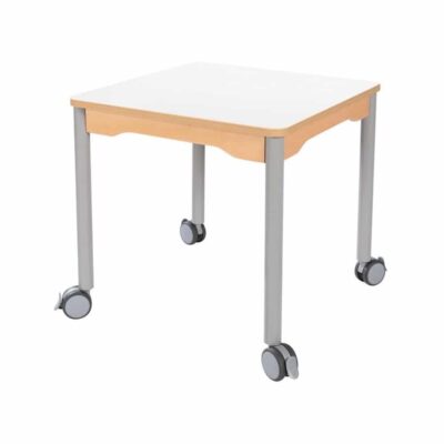 Tisch quadratisch 60x60 cm - mit Metallbeinen und Rädern