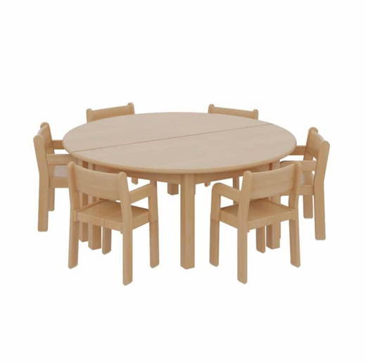tisch-halbrund-2-stuehle-mit-lehne 2 Halbrundtische mit 6 TIM-Armlehnenstühlen - tisch halbrund 2 stuehle mit lehne
