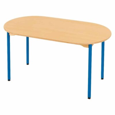 Tisch oval - mit beschichteter Tischplatte mit Beinen aus Metall