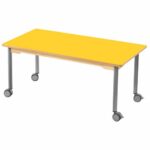Tisch rechteckig 120×60 cm – mit beschichteter Tischplatte mit Beinen aus grauem Metall und Rollrädern - tisch rechteckig 120×60 rollen