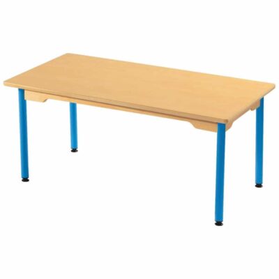 Tisch rechteckig 120x60 cm - mit beschichteter Tischplatte mit Beinen aus Metall