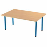 Tisch rechteckig 120x80 cm - mit geräuscharmer Platte - Beine aus Metall