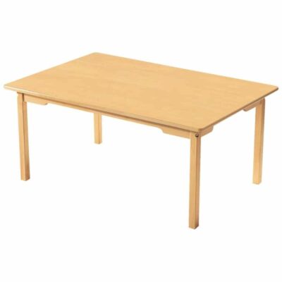Tisch rechteckig 120x80 cm - mit geräuscharmer Platte mit Beinen aus Holz