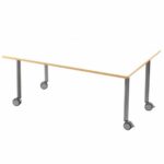 Tisch rechteckig 120×80 cm – mit beschichteter Tischplatte mit Beinen aus grauem Metall und Rollrädern - tisch rechteckig 120×80 rollen