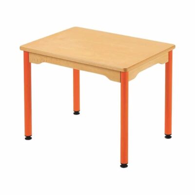 Tisch rechteckig 70x50 cm - mit beschichteter Tischplatte mit Beinen aus Metall