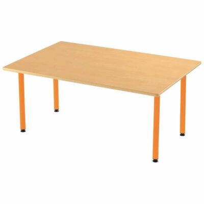 Tisch rechteckig 160x80 cm - mit geräuscharmer Platte mit Beinen aus Metall (farbig)