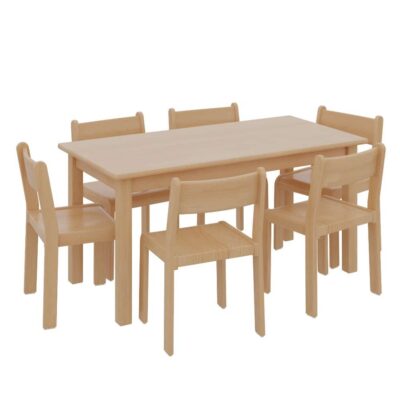 Rechtecktisch mit 6 TIM-Stühlen