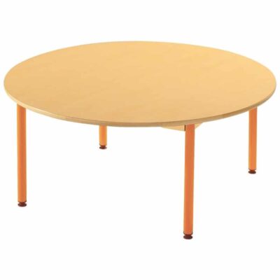 Tisch rund - mit beschichteter Tischplatte mit Beinen aus Metall