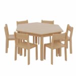 Tischhöhe: 46 cm, Sitzhöhe: 26 cm