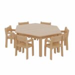 Tischhöhe: 41 cm, Sitzhöhe: 21 cm