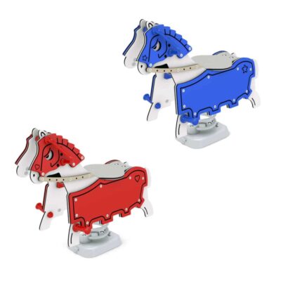 Federwippe Ritterpferd - LEDON Castle in zwei Farben