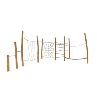 Kletter- und Hangelanlage "Spiderman" aus Robinien-Holz