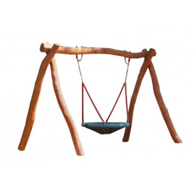 Vogelnest-Schaukelgestell aus Robinien-Holz mit Sitz und Stahlankern