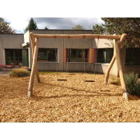 2-Platz Schaukelgestell mit Sitzen und Stahlankern aus Robinien-Holz – Bild 3