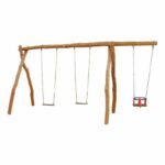 2-Platz Schaukelgestell mit Sitzen, Stahlankern und Überstand aus Robinien-Holz - kiga144 rms 220 su