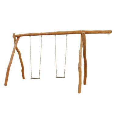 2-Platz Schaukelgestell mit Sitzen und Überstand aus Robinien-Holz