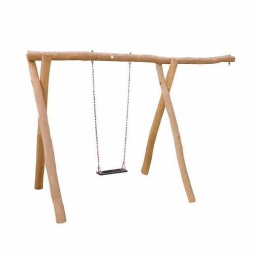 kiga1441-rms-220-u 1-Platz Schaukelgestell mit Sitz und Überstand aus Robinien-Holz - kiga1441 rms 220 u